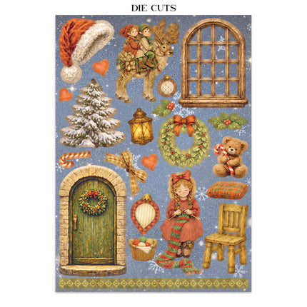 Printed Art Junk journal: stickers, cut-outs, backgrounds for Art and Craft - Silent Night 