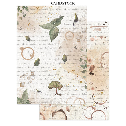 Printed Art Junk journal: stickers, cut-outs, backgrounds for Art and Craft - Flowers and Poems