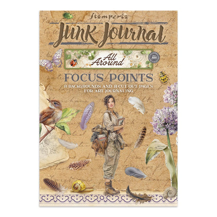 Printed art junk journal focus points for art and craft A5 - All Around