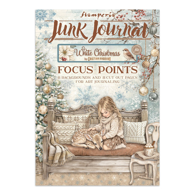 Printed Art Junk Journal Focus Points for Art and Craft A5 - White Christmas