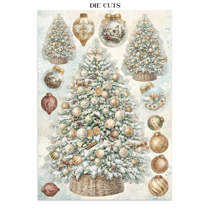 Printed Art Junk Journal Focus Points for Art and Craft A5 - White Christmas