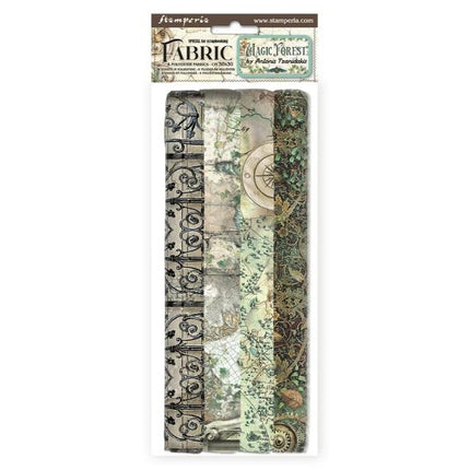 Pack 4 sheets fabric cm 30x30 - Magic Forest