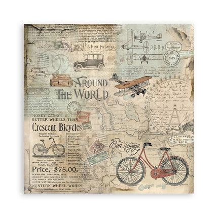 Pack 4 sheets fabric cm 30x30 - Around the world