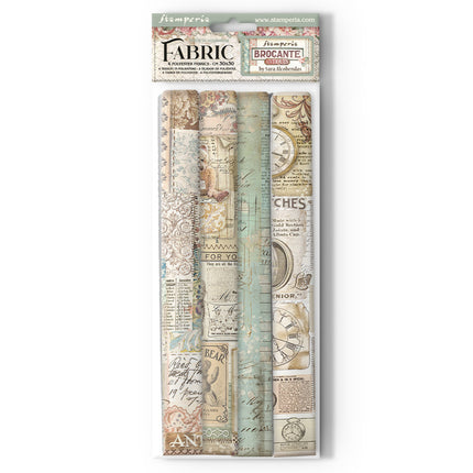 Pack of 4 fabric sheets 30x30 cm - Brocante Antiques