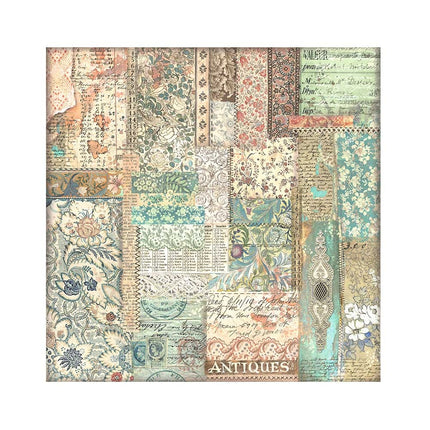 Pack of 4 fabric sheets 30x30 cm - Brocante Antiques