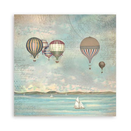 Pack of 4 fabric sheets 30x30 cm - Sea Land