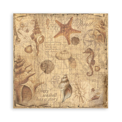 Pack of 4 fabric sheets 30x30 cm - Sea Land