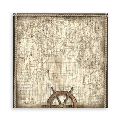 Pack of 4 fabric sheets 30x30 cm - Sea Land