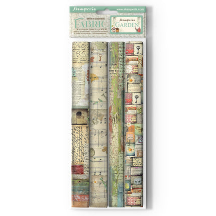 Pack of 4 fabric sheets 30x30 cm - Garden