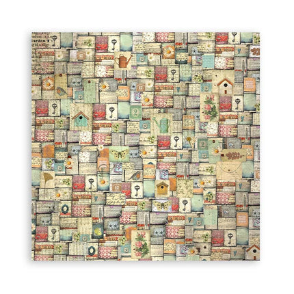 Pack of 4 fabric sheets 30x30 cm - Garden