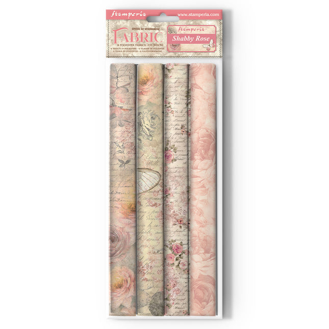 Pack 4 sheets fabric cm 30x30 - Shabby Rose