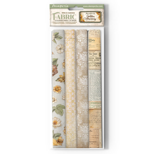 Pack 4 sheets fabric 30x30 cm - Golden Harmony