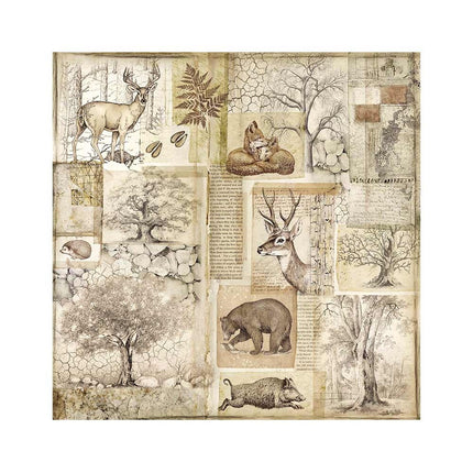Pack 4 sheets fabric 30x30 cm - Forest