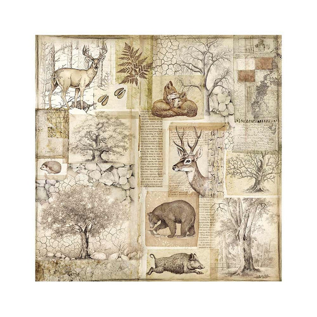 Pack 4 sheets fabric 30x30 cm - Forest