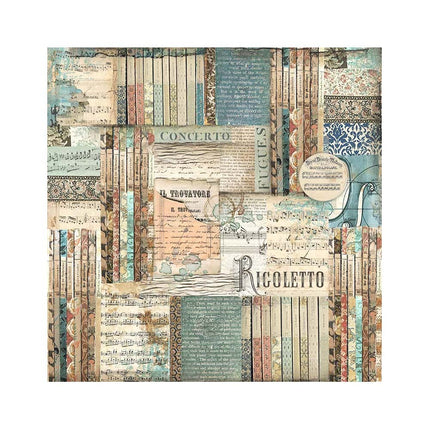 Pack of 4 fabric sheets 30x30 cm - Music