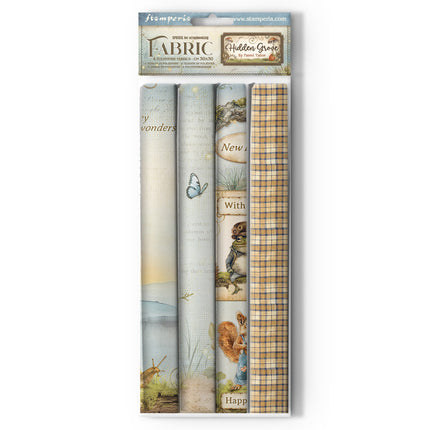 Pack of 4 fabric sheets 30x30 cm - Hidden Grove