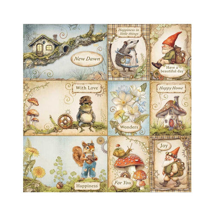 Pack of 4 fabric sheets 30x30 cm - Hidden Grove