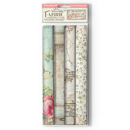 Pack 4 sheets fabric 30x30 cm - House of Roses