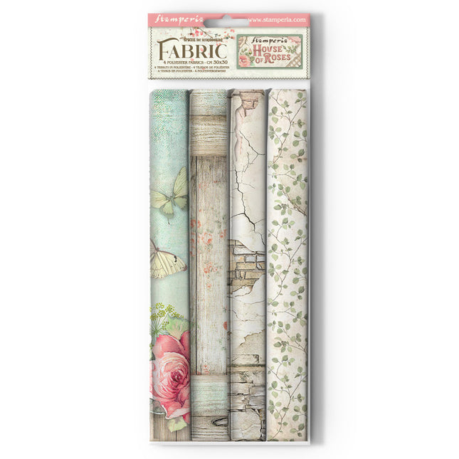 Pack 4 sheets fabric 30x30 cm - House of Roses