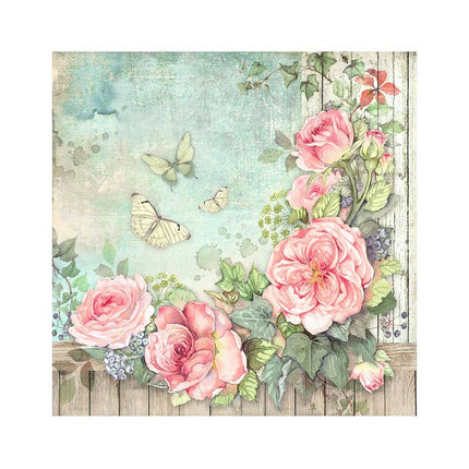 Pack 4 sheets fabric 30x30 cm - House of Roses