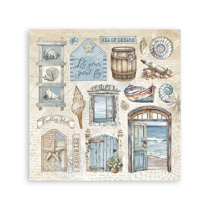 Stickers 165x165 mm 4 sheets - Silent Sea