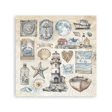 Stickers 165x165 mm 4 sheets - Silent Sea