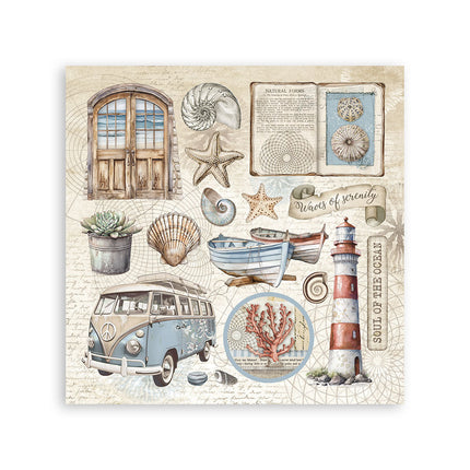 Stickers 165x165 mm 4 sheets - Silent Sea