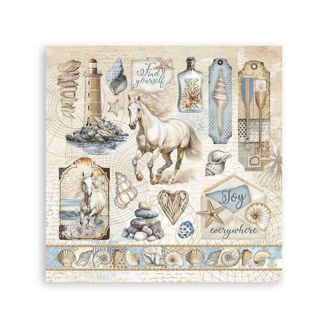 Stickers 165x165 mm 4 sheets - Silent Sea