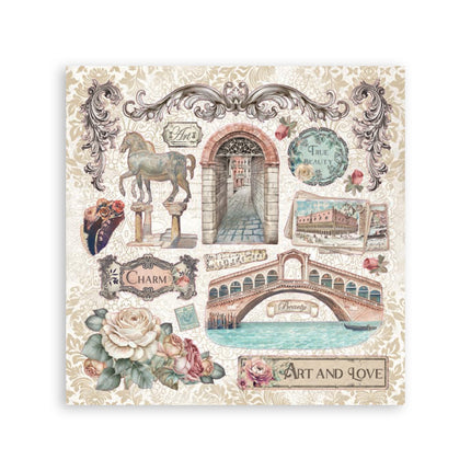 Sticker Album 165x165 mm 4 sheets - Venice City of Art