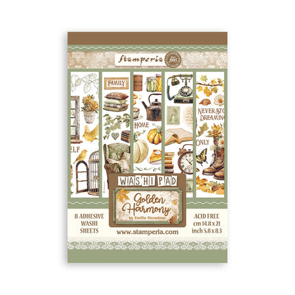 Washi pad 8 sheets A5 - Golden Harmony