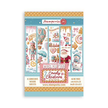 Washi pad 8 sheets A5 - Candy Christmas