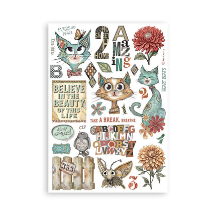 Washi pad 8 sheets A5 - Furry Friends