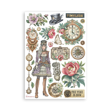 Printed Washi pad for Art and Craft A5 8 sheets - Gardens of Time