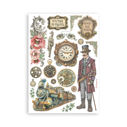 Printed Washi pad for Art and Craft A5 8 sheets - Gardens of Time