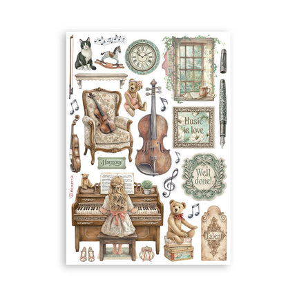Printed Washi pad for Art and Craft A5 8 sheets - Symphony