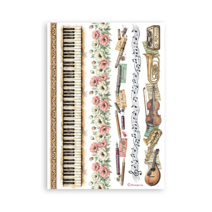 Printed Washi pad for Art and Craft A5 8 sheets - Symphony