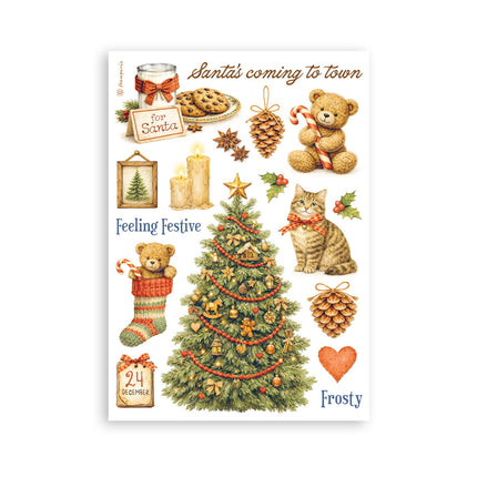 Printed Washi pad for Art and Craft A5 8 sheets - Silent Night 