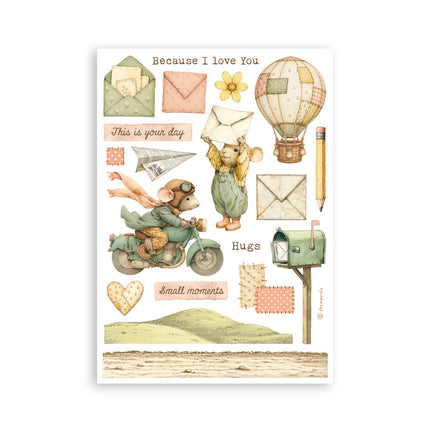 Printed Washi pad for Art and Craft A5 8 sheets - Cozy Family
