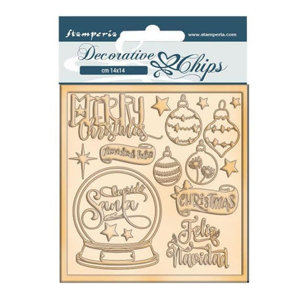 Decorative chips cm 14x14 - Christmas rose