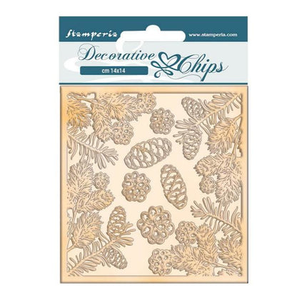 Decorative chips cm 14x14 - Romantic Christmas pinecones