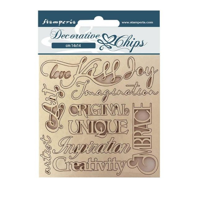 Decorative chips cm 14x14 - Klimt quotes
