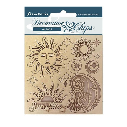 Decorative chips cm 14x14 - Alchemy sun and moon