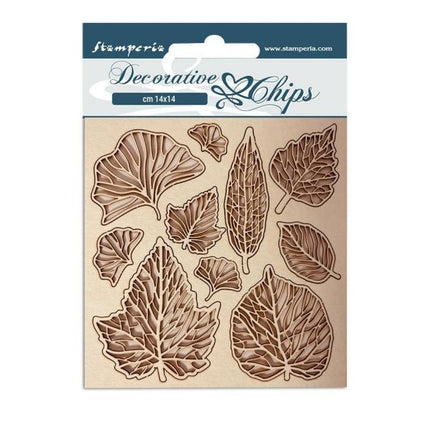 Decorative chips cm 14x14 - Romantic Garden House leaves