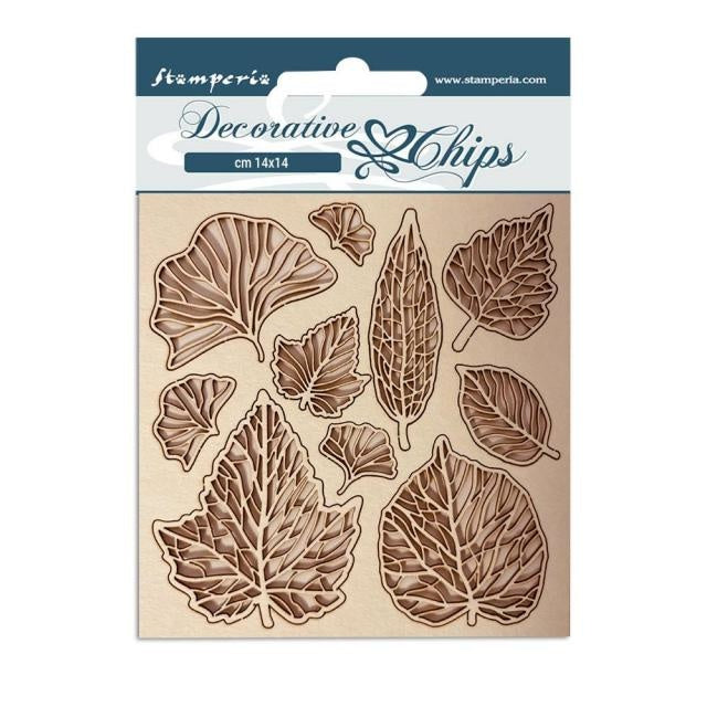 Decorative chips cm 14x14 - Romantic Garden House leaves