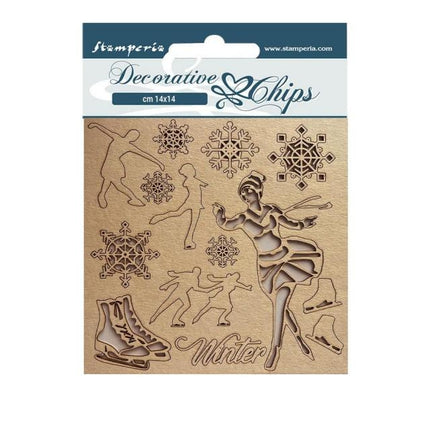 Decorative chips cm 14x14 - Sweet winter ice skater