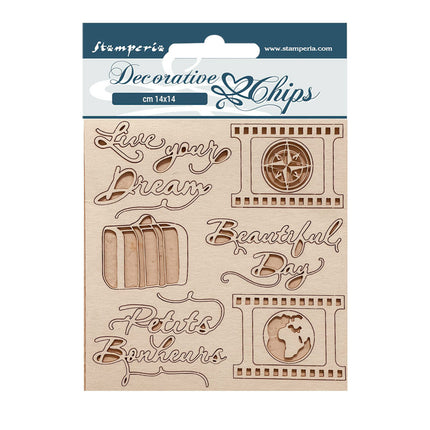 Decorative chips cm 14x14 - Create Happiness Oh lá lá Live your dream