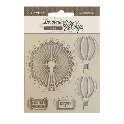 Decorative chips cm 14x14 - Around the world balloons