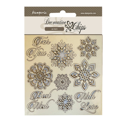 Decorative chips cm 14x14 - Snowflakes