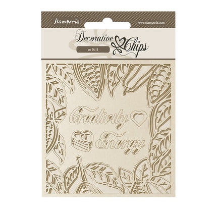 Decorative chips cm 14x14 - Coffee and Chocolate creativity energy