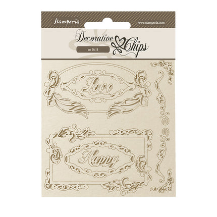 Decorative chips cm 14x14 - Coffee and Chocolate Love Happy frames